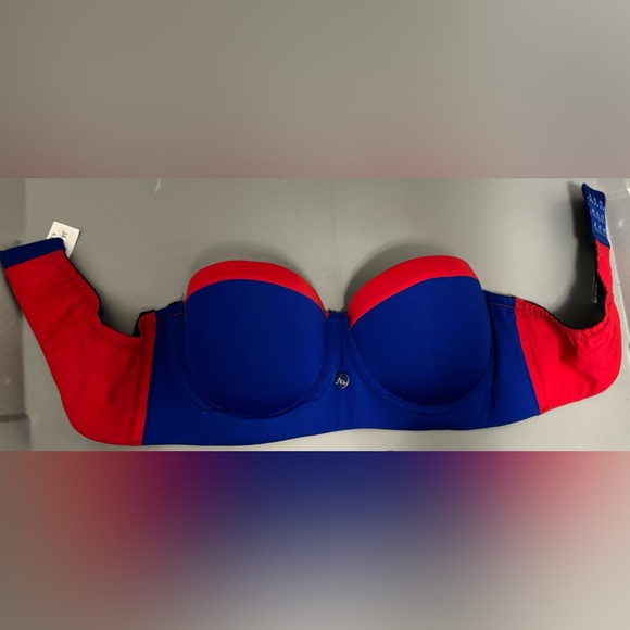 Alma Donna Bikini Top Red & Blue Size 34B - Picture 1 of 5